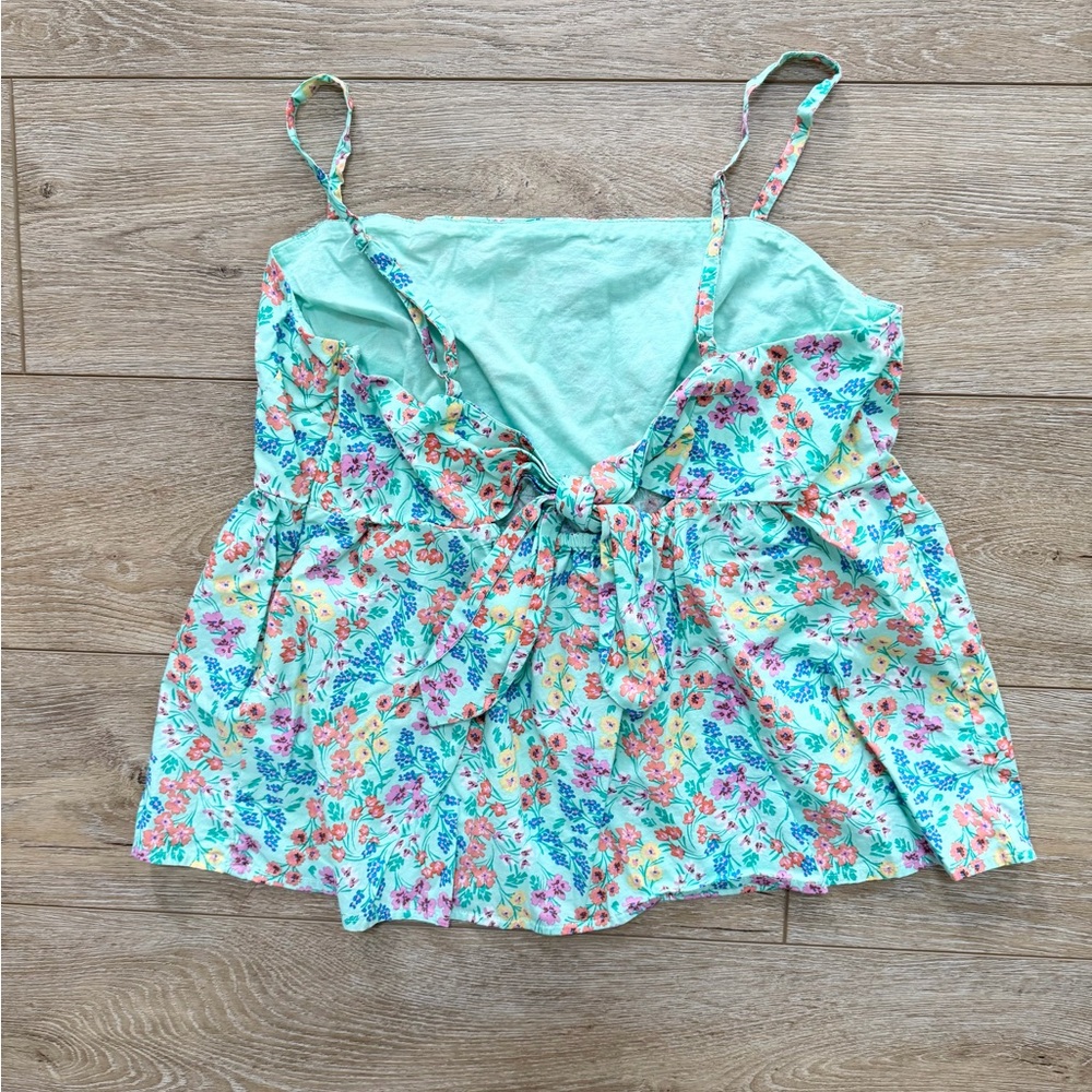 J. Crew Floral Peplum Camisole Top Colorful garden print Women Sz 12 Spring - Picture 7 of 9
